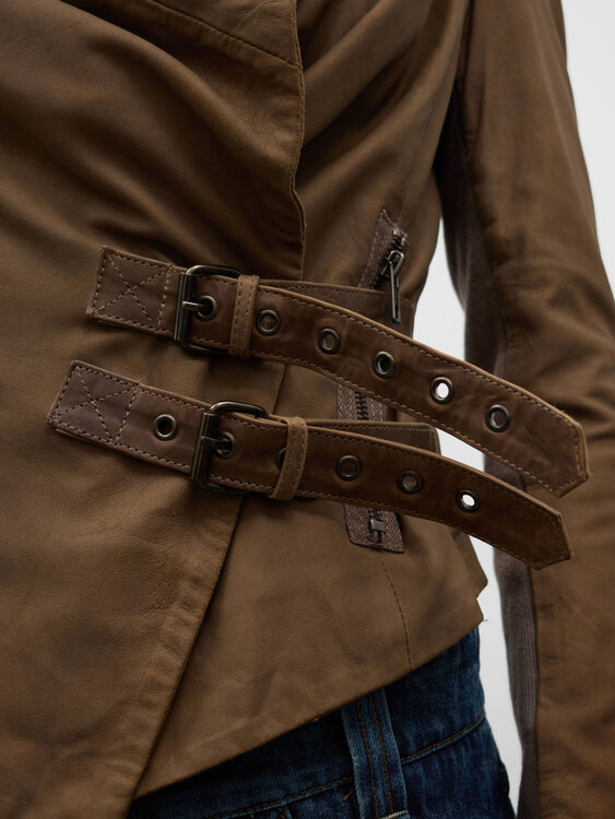 Asymmetric Leather Jacket 