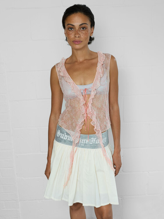 Ruffled Details Lace Top 