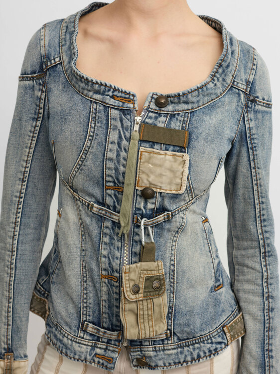 Stefanel Deconstructed Denim Jacket 