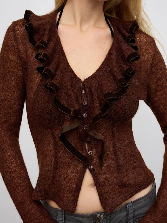 Plein Sud Open-Knit Cardigan 