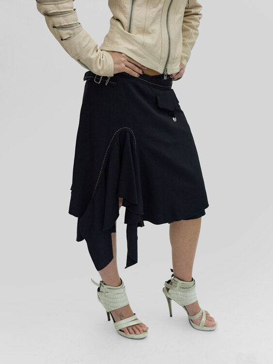 Girbaud Black Contrast Stitch Skirt 