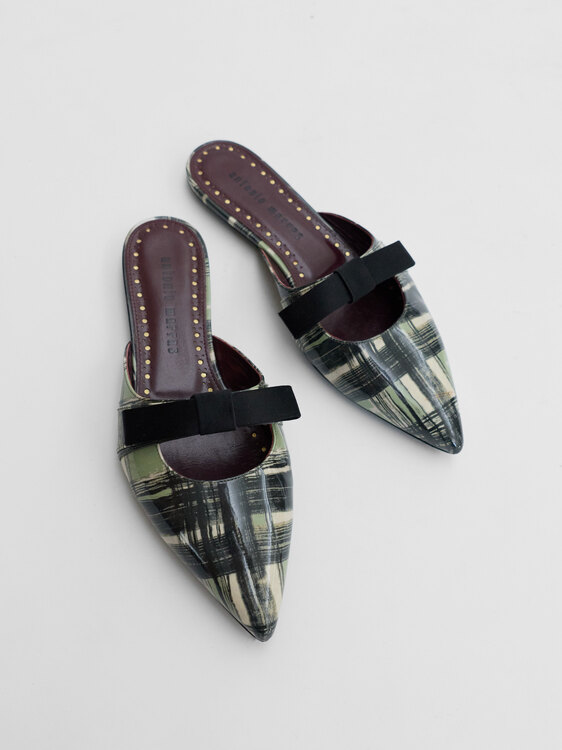 Antonio Marras Plaid Pointed-Toe Mules 
