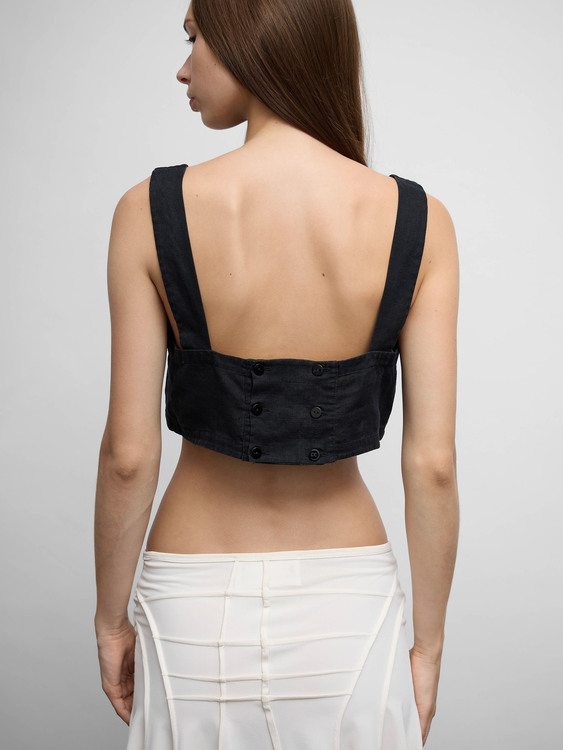 La Perla Linen Crop Top 