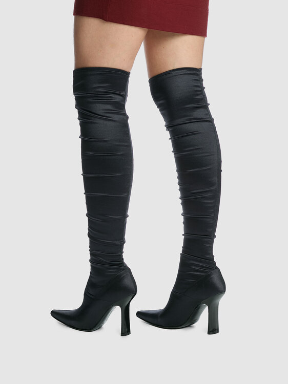 Plein Sud Satin Heeled Boots 