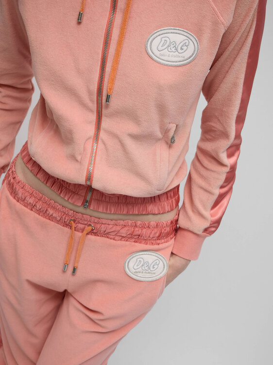 Dolce & Gabbana Pink Velvet Tracksuit 