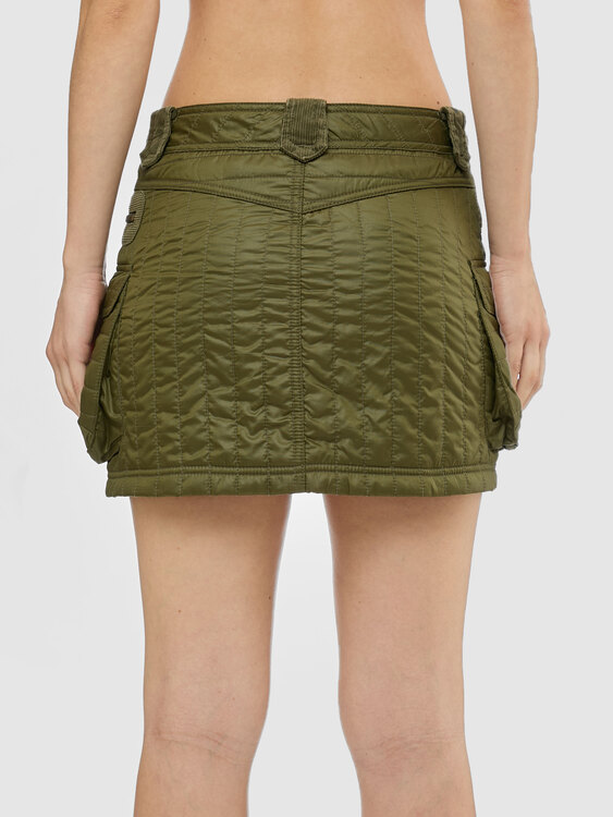 Quilted Nylon Cargo Mini Skirt 