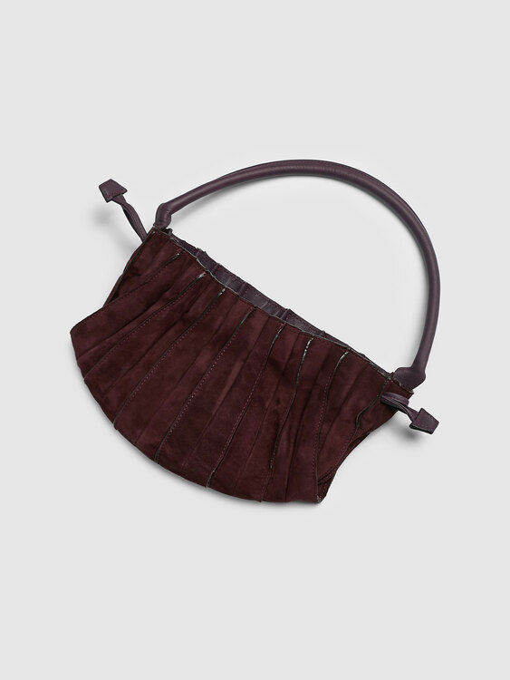 Pleated Suede Handbag 
