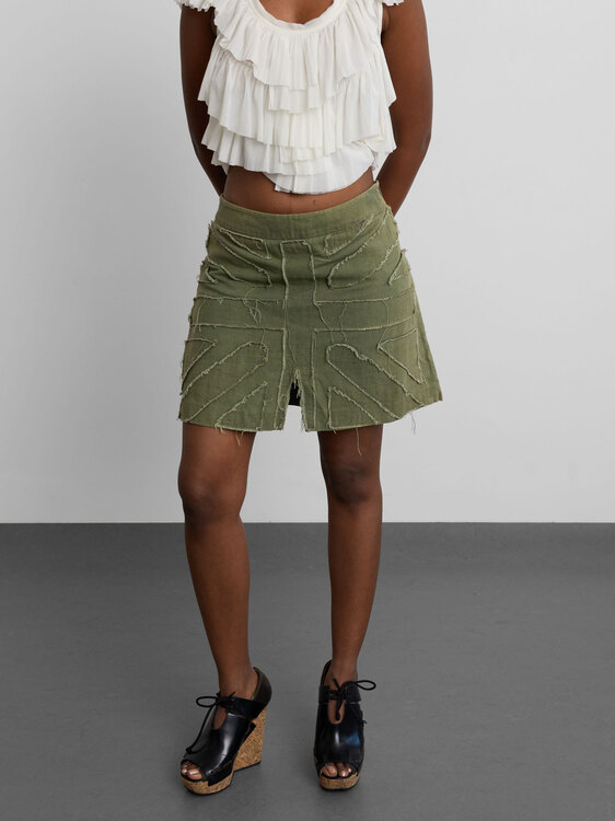 Fake London Canvas Mini Skirt 