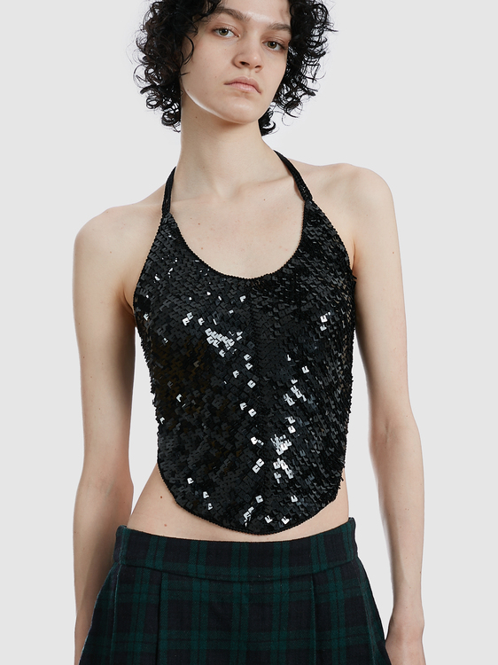 Plein Sud Sequin Halter Top 