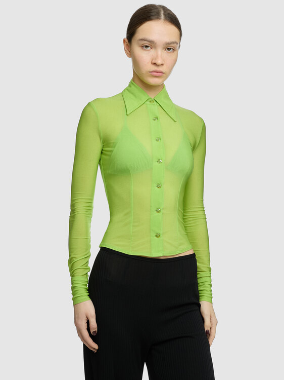Lime Green Mesh Shirt 