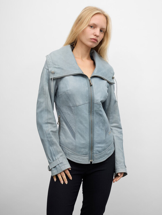 Diesel Turquoise Leather Jacket 