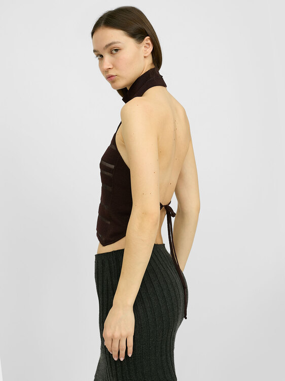 Sarah Pacini Backless Halter Top 