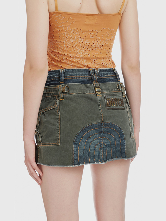 Double Waistband Mini Skirt 