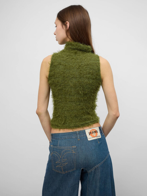 Cultura Fuzzy Turtleneck Vest 