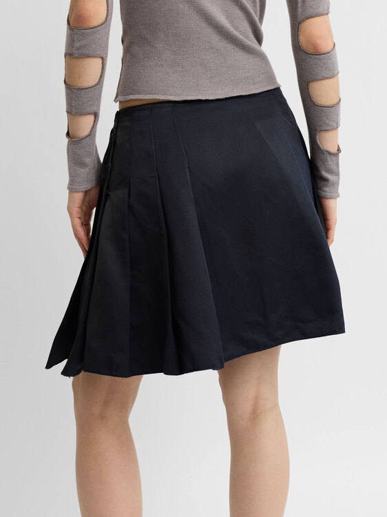 Miu Miu Silk Pleated Skirt 