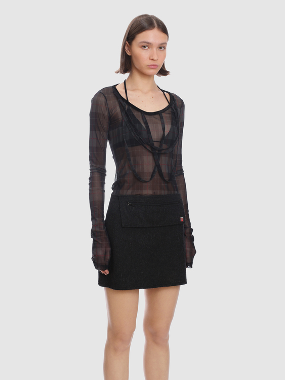 Gaultier Tartan Mesh Top 