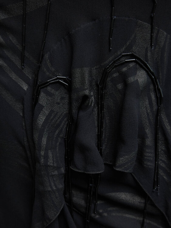 Extē Pleated Silk Mini Skirt 