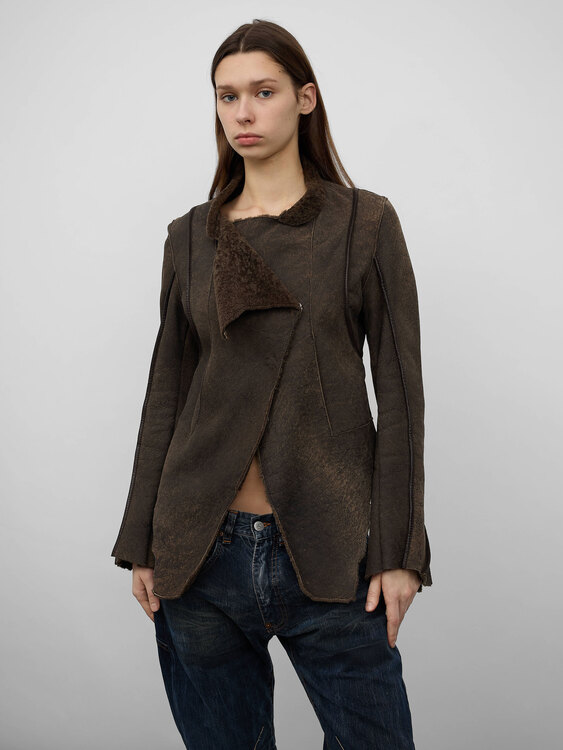 Brown Faux Suede Jacket 