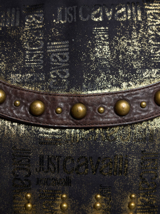 Cavalli Glittery Logo Shoulder Bag 