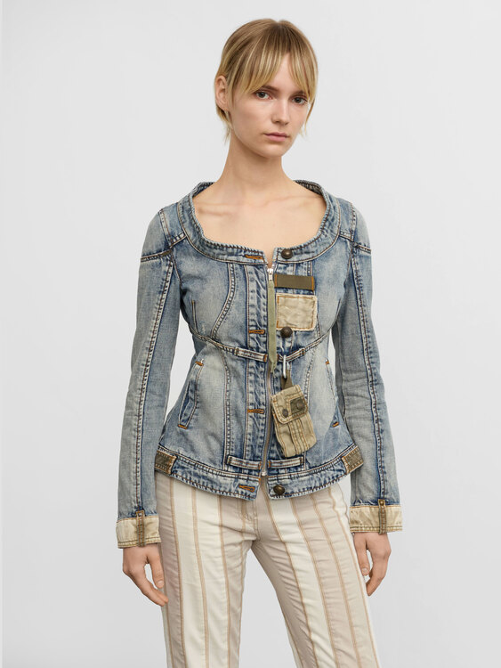 Stefanel Deconstructed Denim Jacket 