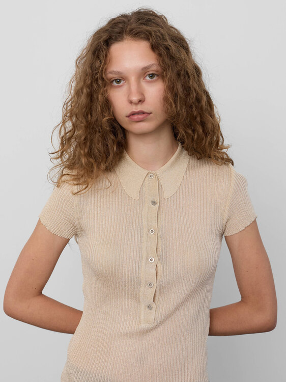 Extē Gold Knitted Polo 