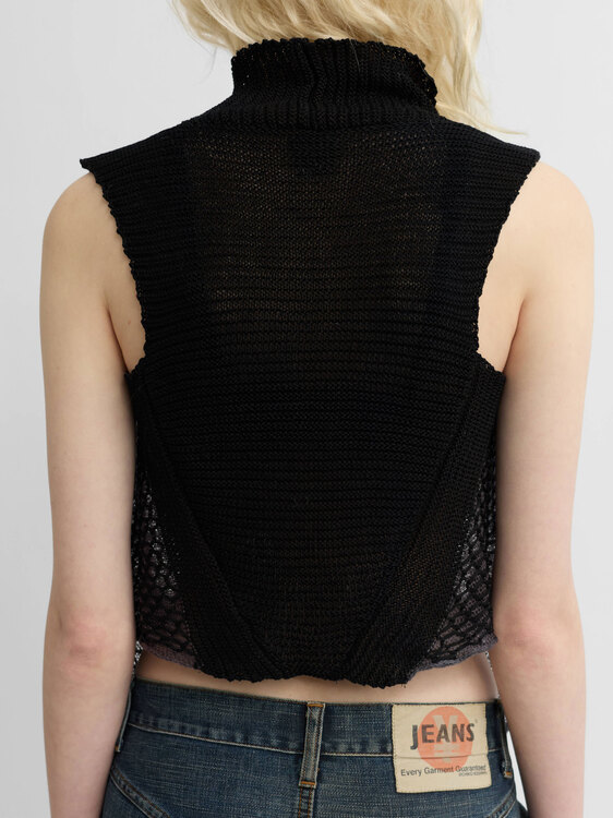 Draped Open Knit Top 