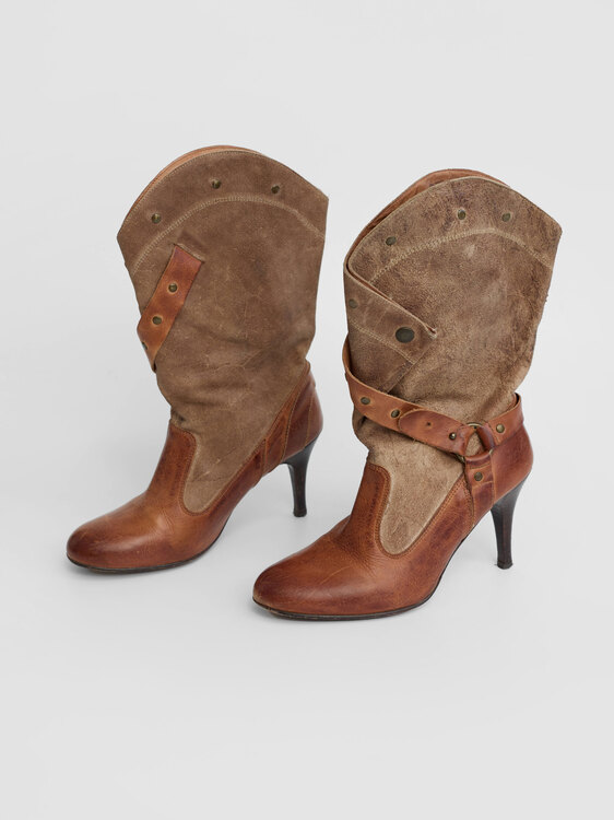 DieselStyleLab Heeled Leather Boots 