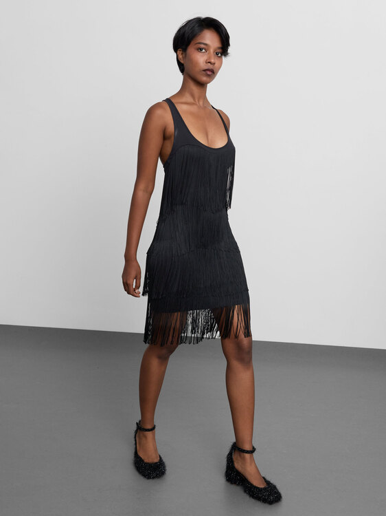 Patrizia Pepe Fringed Mini Dress 