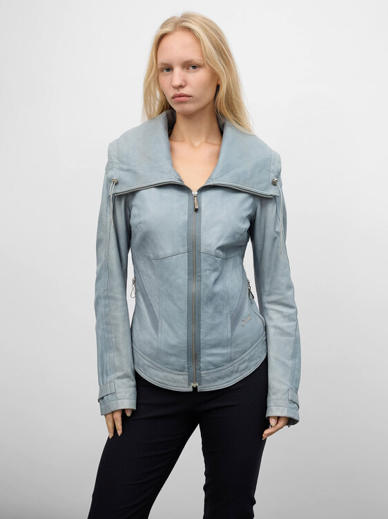 Diesel Turquoise Leather Jacket 