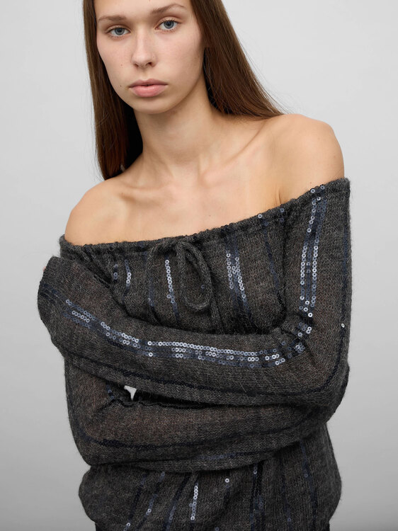 Plein Sud Off-Shoulder Jumper 