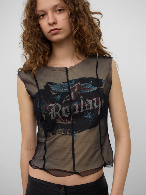 Replay Cotton And Nylon Top 