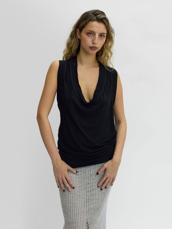 Michiko Koshino Draped Racerback Top 