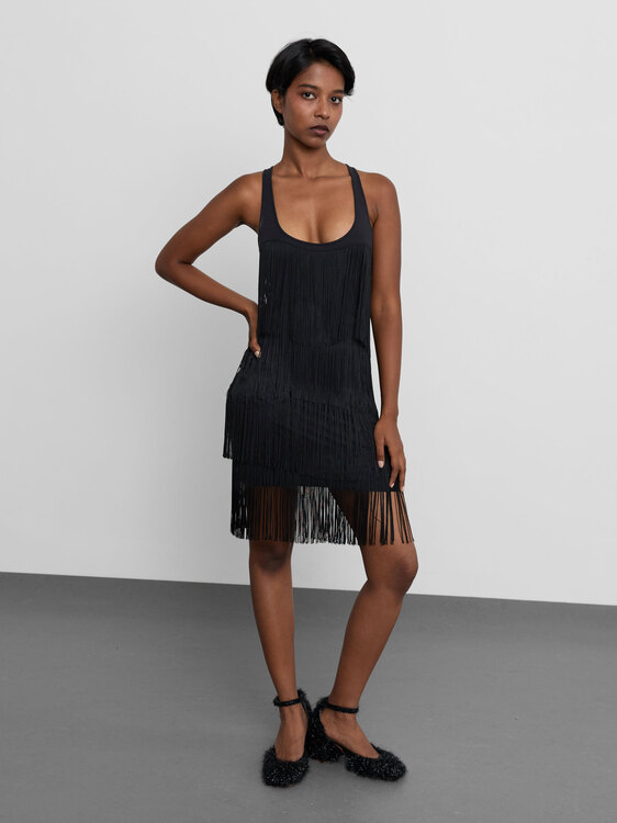 Patrizia Pepe Fringed Mini Dress 