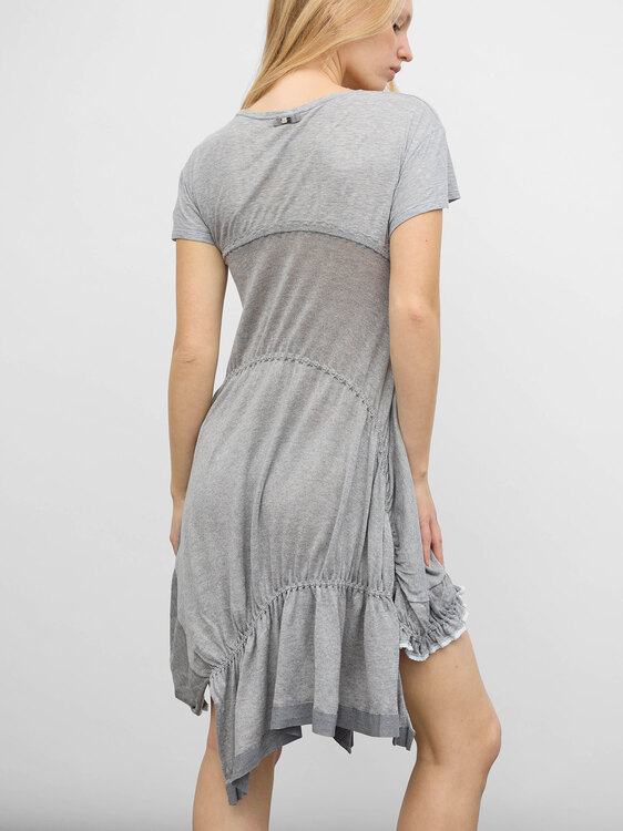 Grey Deconstructed Mini Dress 