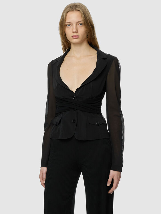Black Mesh Blazer 