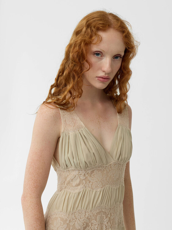 Galliano Silk And Lace Dress 