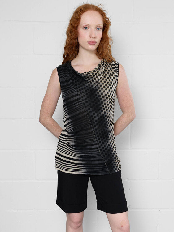 Knitted Graphic Print Top 