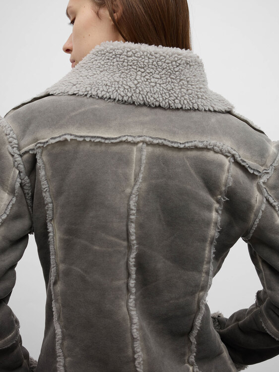 Grey Shearling Jacket 