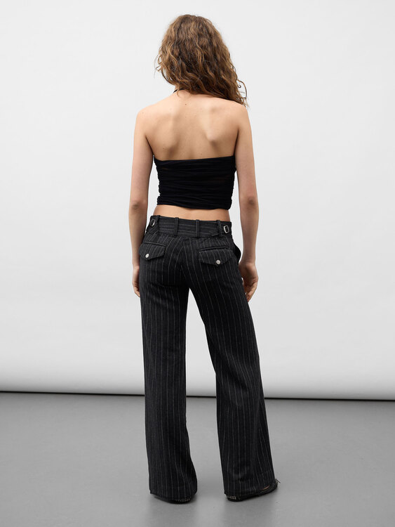 Michiko Koshino Wool Pinstripe Trousers 