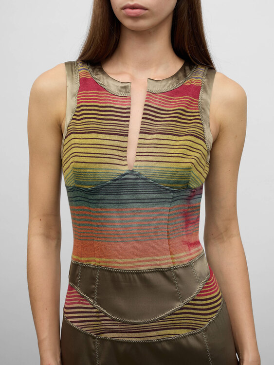 Satin Sunset Midi Dress 