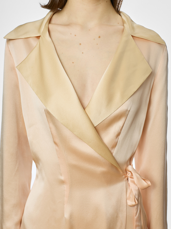 Faycal Amor Satin Wrap Dress 