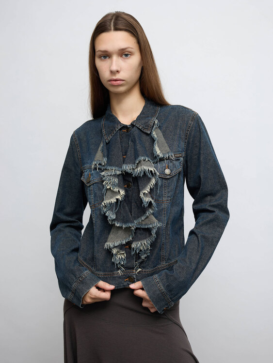 Plein Sud Frill Denim Jacket 