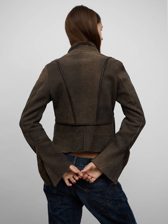 Brown Faux Suede Jacket 