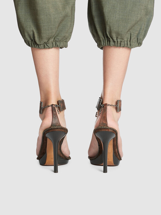 Brown Leather Heeled Sandals 