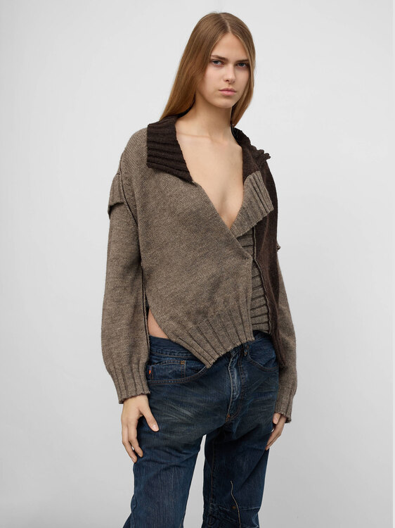 Deconstructed Knitted Cardigan 