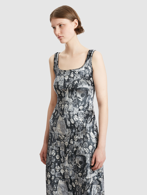 Velvet Alien Print Dress 