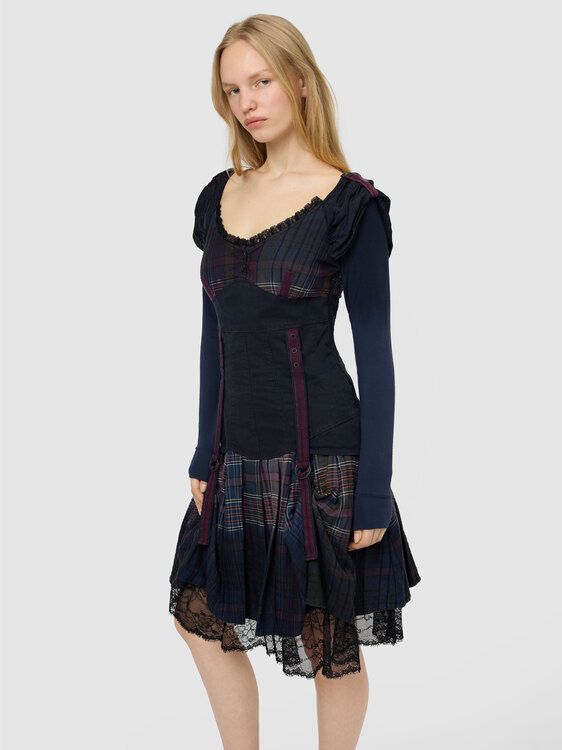 Deconstructed Midi Bustier Dress 