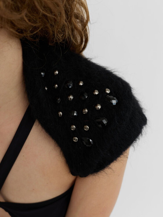Black Wool Shrug 