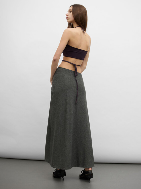 Grey Jersey Maxi Skirt 