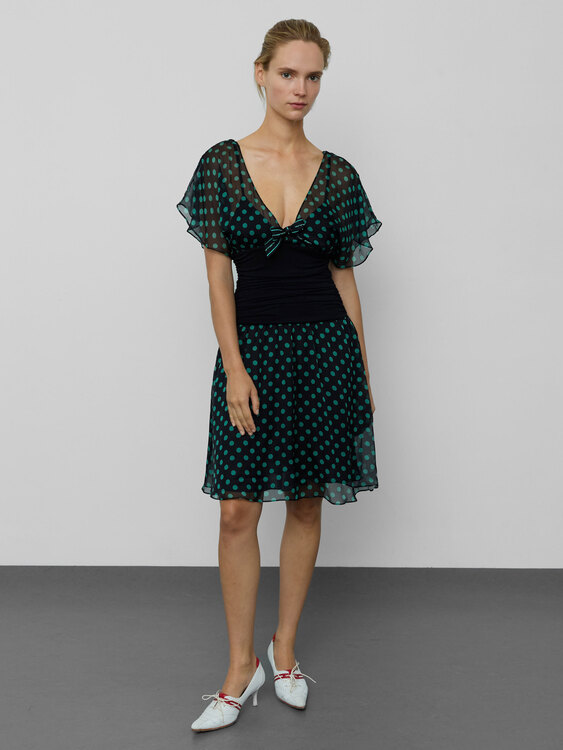 Fornarina Silk Polka Dot Dress 